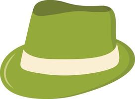 St. Patrick's Day Leprechaun Hat with Tree Leaves Clover Icon. Isolated on White Background vector