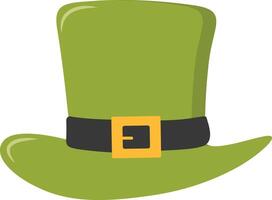 St. Patrick's Day Leprechaun Hat with Tree Leaves Clover Icon. Isolated on White Background vector
