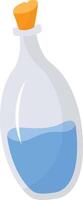 Magic Bottle Potion with Liquid. Isolated on White Background. Illustration in Cartoon Design Concept. vector