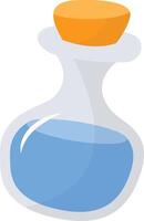 Magic Bottle Potion with Liquid. Isolated on White Background. Illustration in Cartoon Design Concept. vector