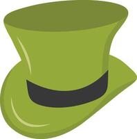 St. Patrick's Day Leprechaun Hat with Tree Leaves Clover Icon. Isolated on White Background vector