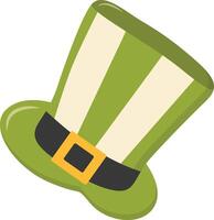 St. Patrick's Day Leprechaun Hat with Tree Leaves Clover Icon. Isolated on White Background vector