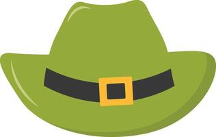 St. Patrick's Day Leprechaun Hat with Tree Leaves Clover Icon. Isolated on White Background vector