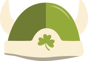 St. Patrick's Day Leprechaun Hat with Tree Leaves Clover Icon. Isolated on White Background vector