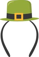 St. Patrick's Day Leprechaun Hat with Tree Leaves Clover Icon. Isolated on White Background vector