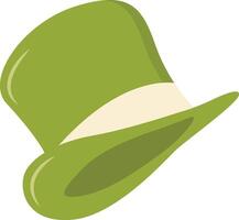 St. Patrick's Day Leprechaun Hat with Tree Leaves Clover Icon. Isolated on White Background vector