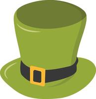St. Patrick's Day Leprechaun Hat with Tree Leaves Clover Icon. Isolated on White Background vector