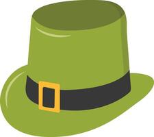 St. Patrick's Day Leprechaun Hat with Tree Leaves Clover Icon. Isolated on White Background vector