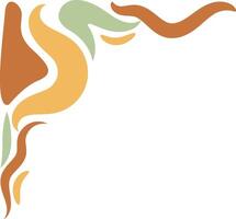 Vintage Groovy Corner Frame on White Background. vector