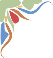 Vintage Groovy Corner Frame on White Background. vector