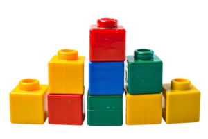 stack of colorful toy blocks, set against a transparent background png
