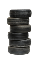 Stack of tires alone against transparent backdrop png
