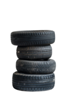 Stack of tires alone against transparent backdrop png
