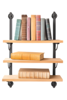 Vertical bookshelf alone against transparent backdrop png
