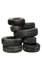 Stack of tires alone against transparent backdrop png