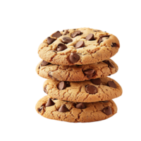 stack of chocolate chip cookies, isolated on a transparent background png