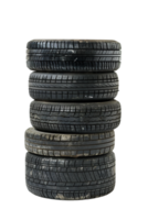 Stack of tires alone against transparent backdrop png