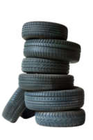 Stack of tires alone against transparent backdrop png
