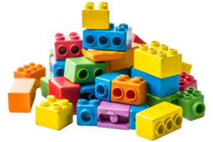 stack of colorful toy blocks, set against a transparent background png