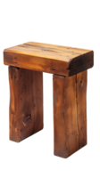 wooden rectangular stool isolated against a transparent background png