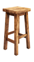 wooden rectangular stool isolated against a transparent background png
