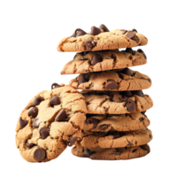 stack of chocolate chip cookies, isolated on a transparent background png