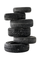 Stack of tires alone against transparent backdrop png