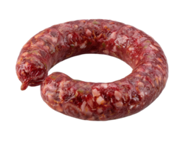 Raw Hungarian sausage, isolated against a transparent background png