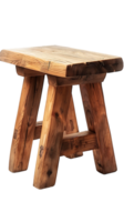 wooden rectangular stool isolated against a transparent background png