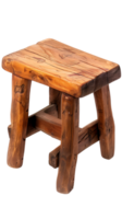 wooden rectangular stool isolated against a transparent background png