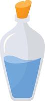 Magic Bottle Potion with Liquid. Isolated on White Background. Illustration in Cartoon Design Concept. vector