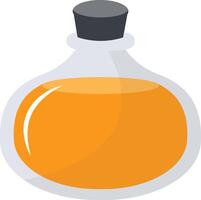 Magic Bottle Potion with Liquid. Isolated on White Background. Illustration in Cartoon Design Concept. vector