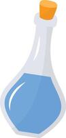 Magic Bottle Potion with Liquid. Isolated on White Background. Illustration in Cartoon Design Concept. vector