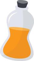 Magic Bottle Potion with Liquid. Isolated on White Background. Illustration in Cartoon Design Concept. vector