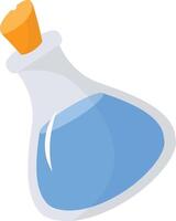 Magic Bottle Potion with Liquid. Isolated on White Background. Illustration in Cartoon Design Concept. vector