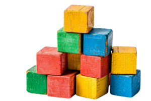 stack of colorful toy blocks, set against a transparent background png