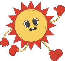 Groovy Hippie Psychedelic Character. Cartoon Illustration vector