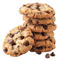 stack of chocolate chip cookies, isolated on a transparent background png