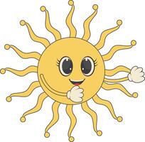 Groovy Hippie Psychedelic Character. Cartoon Illustration vector