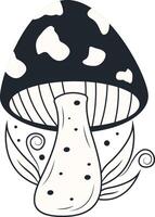 Celestial Magic Mushroom Clipart. Mystical Esoteric Elements. Isolated on White Background. vector