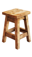 wooden rectangular stool isolated against a transparent background png