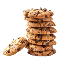 stack of chocolate chip cookies, isolated on a transparent background png