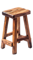 wooden rectangular stool isolated against a transparent background png