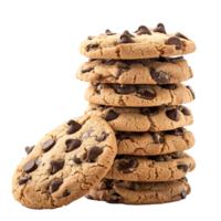 stack of chocolate chip cookies, isolated on a transparent background png
