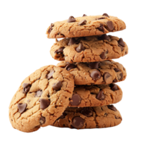 stack of chocolate chip cookies, isolated on a transparent background png