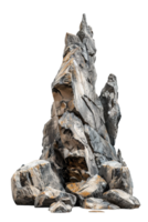 Spike rock formation, isolated against a transparent background png