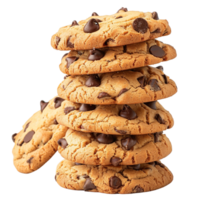 stack of chocolate chip cookies, isolated on a transparent background png
