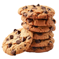 stack of chocolate chip cookies, isolated on a transparent background png