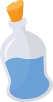 Magic Bottle Potion with Liquid. Isolated on White Background. Illustration in Cartoon Design Concept. vector
