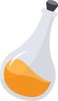 Magic Bottle Potion with Liquid. Isolated on White Background. Illustration in Cartoon Design Concept. vector